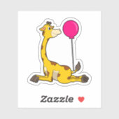 Giraffe with Balloon Aufkleber (Blatt)