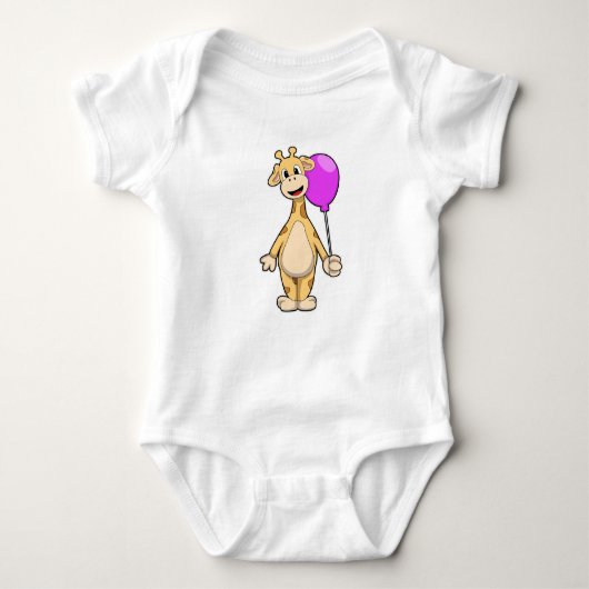 Giraffe with Balloon Baby Strampler (Vorderseite)