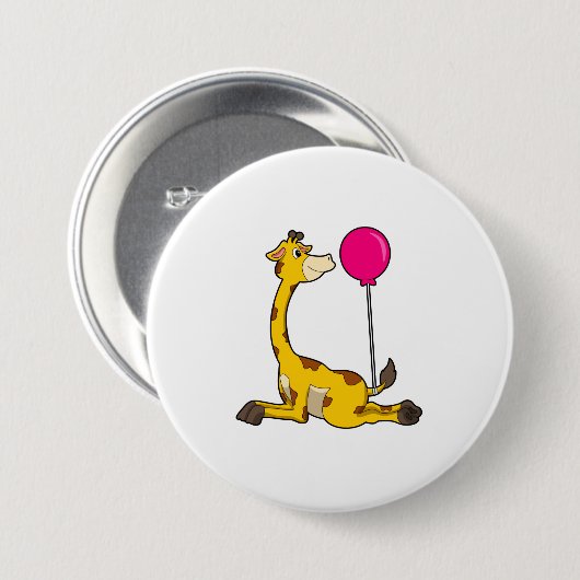 Giraffe with Balloon Button (Vorne & Hinten)
