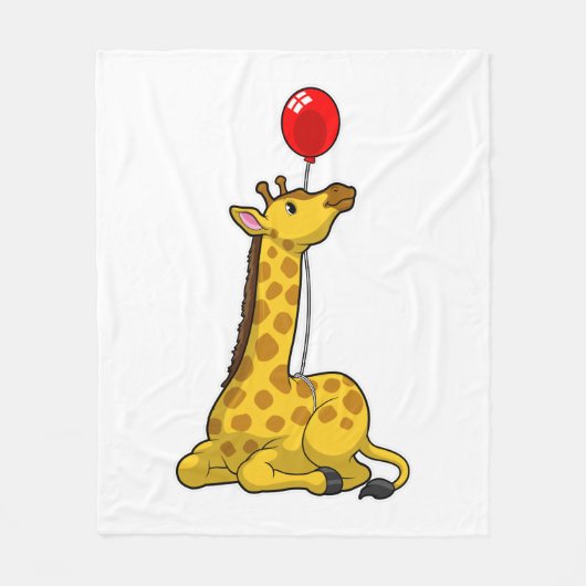 Giraffe with Balloon Fleecedecke (Vorderseite)