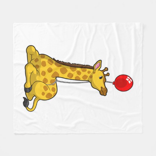 Giraffe with Balloon Fleecedecke (Vorderseite (Horizontal))