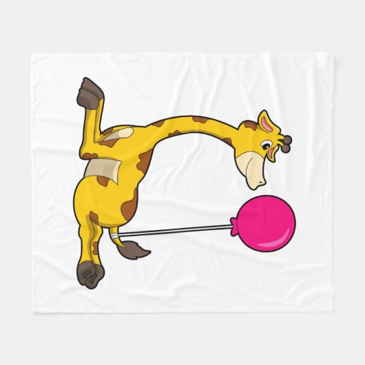 Giraffe with Balloon Fleecedecke (Vorderseite (Horizontal))