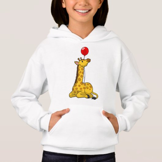 Giraffe with Balloon Hoodie (Vorderseite)