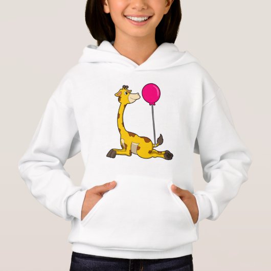 Giraffe with Balloon Hoodie (Vorderseite)