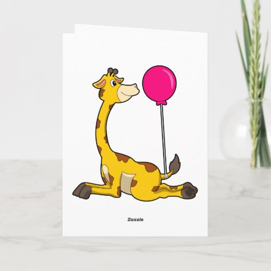 Giraffe with Balloon Karte (Rückseite)