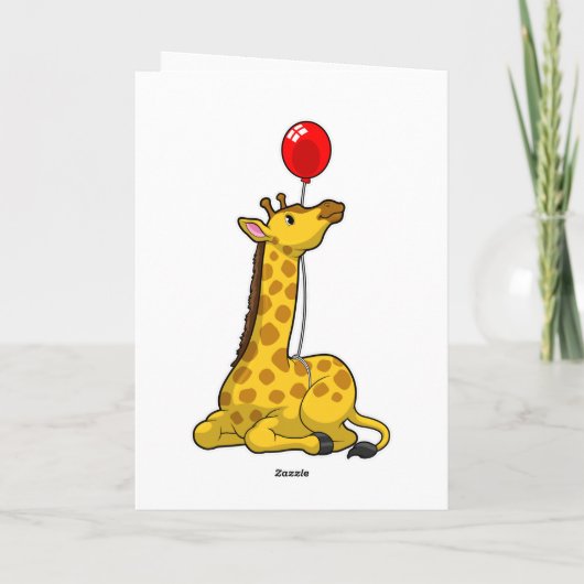 Giraffe with Balloon Karte (Rückseite)