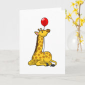 Giraffe with Balloon Karte (Gelbe Blume)