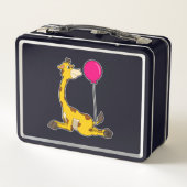 Giraffe with Balloon Metall Brotdose (Rückseite)