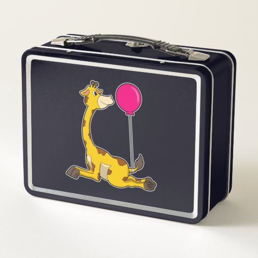 Giraffe with Balloon Metall Brotdose (Rückseite)