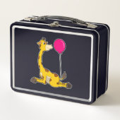 Giraffe with Balloon Metall Brotdose (Vorderseite)