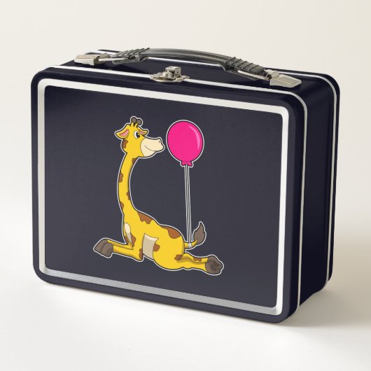 Giraffe with Balloon Metall Brotdose (Vorderseite)