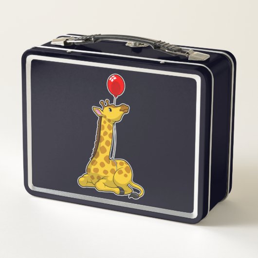 Giraffe with Balloon Metall Brotdose (Rückseite)