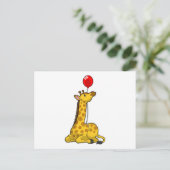Giraffe with Balloon Postkarte (Stehend Vorderseite)