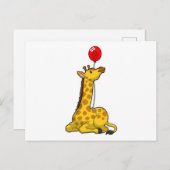 Giraffe with Balloon Postkarte (Vorne/Hinten)