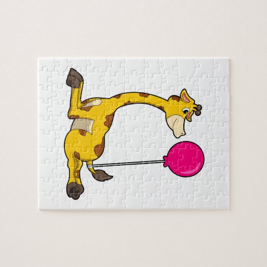 Giraffe with Balloon Puzzle (Horizontal)