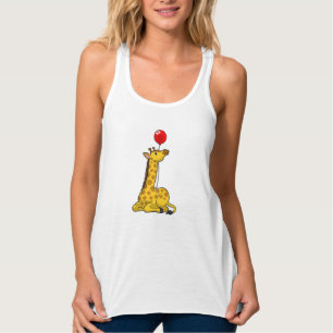 Giraffe with Balloon Tank Top