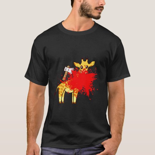Giraffe With Blood The Anti Halloween Zombie Giraf T-Shirt (Vorderseite)