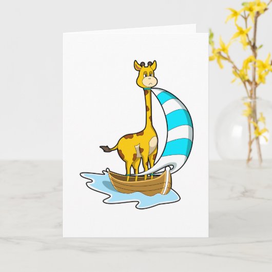 Giraffe with Sailing boat Karte (Gelbe Blume)