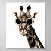 Giraffe With Steampunk Sunglasses Goggles Poster (Vorne)