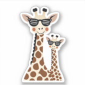 Giraffe with Sunglasses Jungle Safari Animal Giraf Aufkleber (Vorderseite)