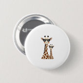Giraffe with Sunglasses Jungle Safari Animal Giraf Button (Vorne & Hinten)