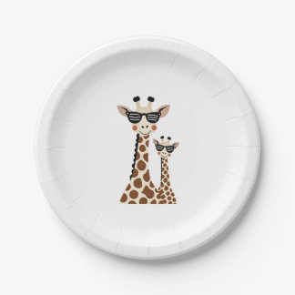 Giraffe with Sunglasses Jungle Safari Animal Giraf Pappteller