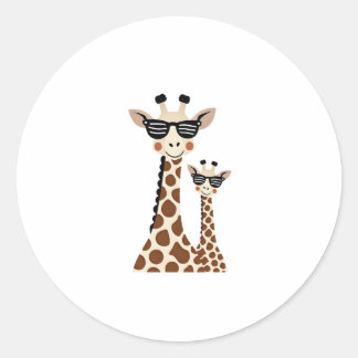 Giraffe with Sunglasses Jungle Safari Animal Giraf Runder Aufkleber