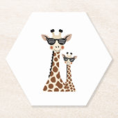 Giraffe with Sunglasses Jungle Safari Animal Giraf Untersetzer (Vorderseite)