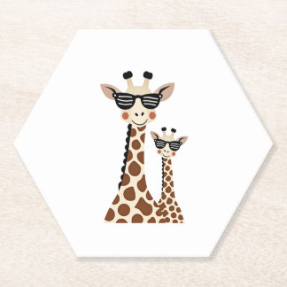 Giraffe with Sunglasses Jungle Safari Animal Giraf Untersetzer