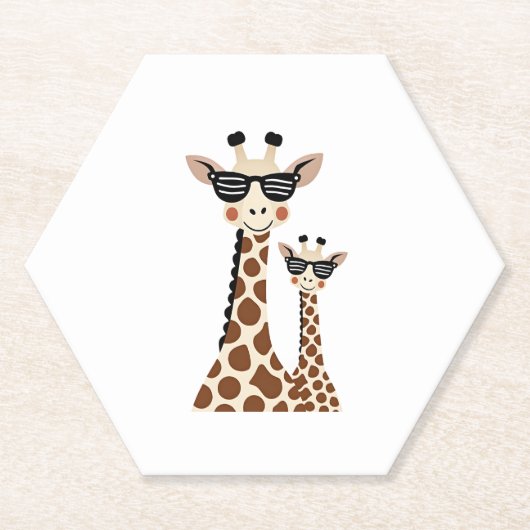 Giraffe with Sunglasses Jungle Safari Animal Giraf Untersetzer (Vorderseite)