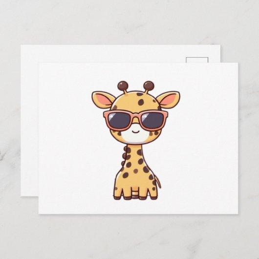 Giraffe with sunglasses postkarte (Vorne/Hinten)