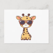 Giraffe with sunglasses postkarte (Vorderseite)