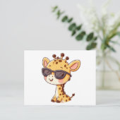 Giraffe with sunglasses postkarte (Stehend Vorderseite)