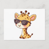 Giraffe with sunglasses postkarte (Vorderseite)