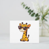 Giraffe with sunglasses postkarte (Stehend Vorderseite)