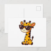 Giraffe with sunglasses postkarte (Vorne/Hinten)
