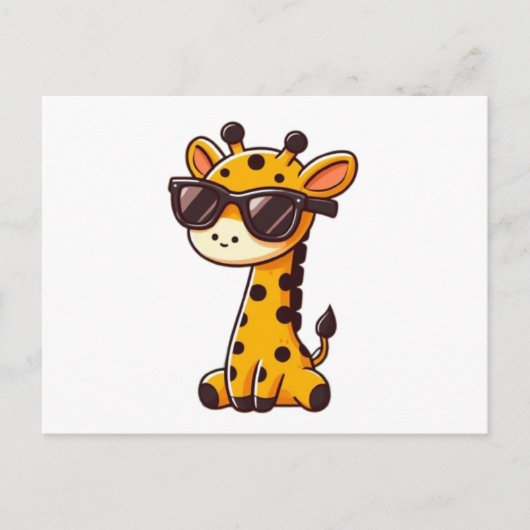 Giraffe with sunglasses postkarte (Vorderseite)
