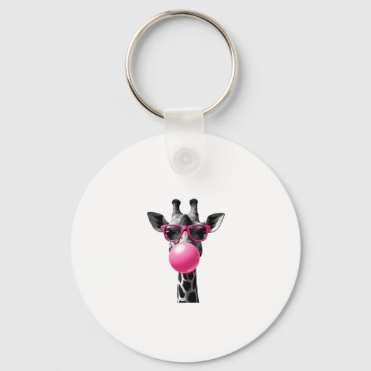 Giraffe Women Giraffe Face with Sunglasses Wild An Schlüsselanhänger (Vorderseite)