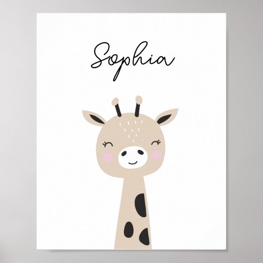Giraffe Woodland Animal Kinderzimmer Wall Art Poster (Vorne)
