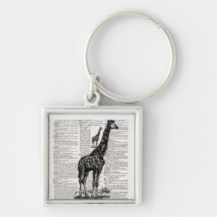 Giraffe-Wörterbuch-Kunst Schlüsselanhänger