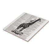 Giraffe Wörterbuchkunst Fliese (Seite)