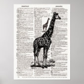 Giraffe Wörterbuchkunst Poster (Vorne)