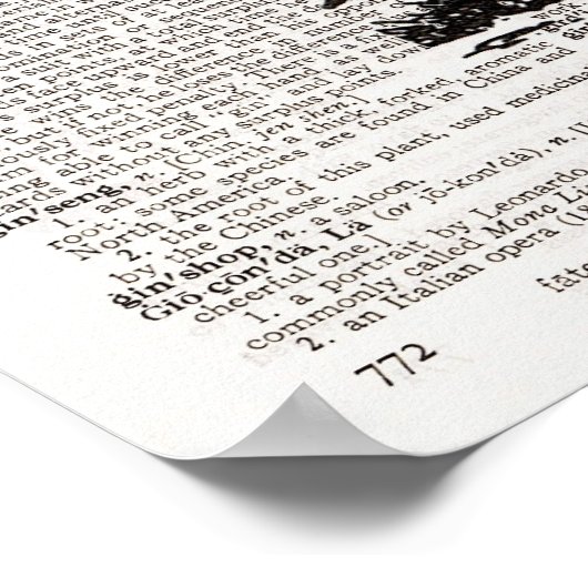 Giraffe Wörterbuchkunst Poster (Ecke)