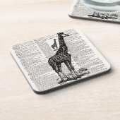 Giraffe Wörterbuchkunst Untersetzer (Linke Seite)