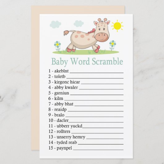 Giraffe Wortspiel (Vorne/Hinten)