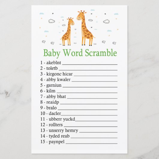 Giraffe Wortspiel (Vorderseite)