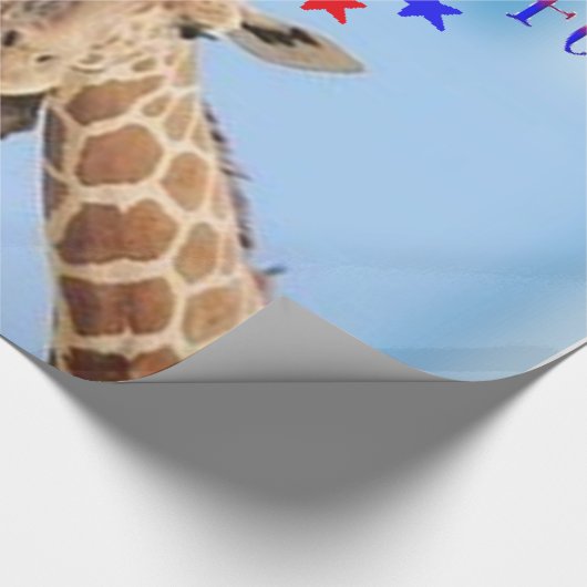 Giraffe Wrapping Paper 4. Juli Geschenkpapier (Ecke)