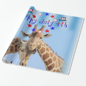 Giraffe Wrapping Paper 4. Juli Geschenkpapier (Ungerollt)