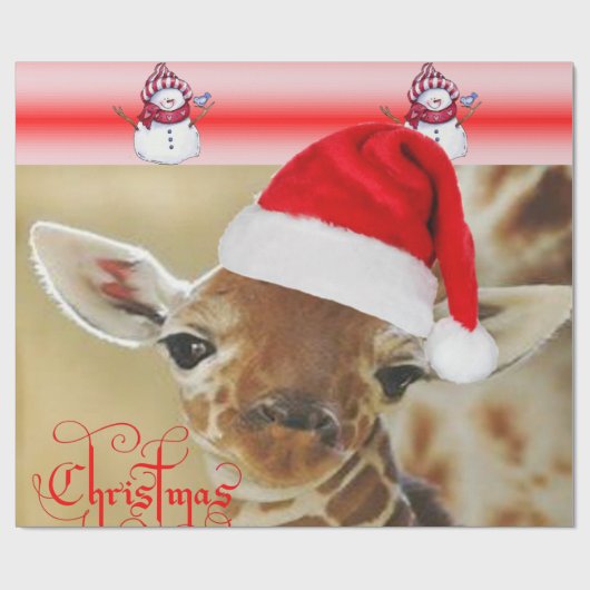 Giraffe Wrapping Paper Christmas Geschenkpapier (Flach)