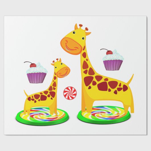 Giraffe Wrapping Paper Geschenkpapier (Flach)